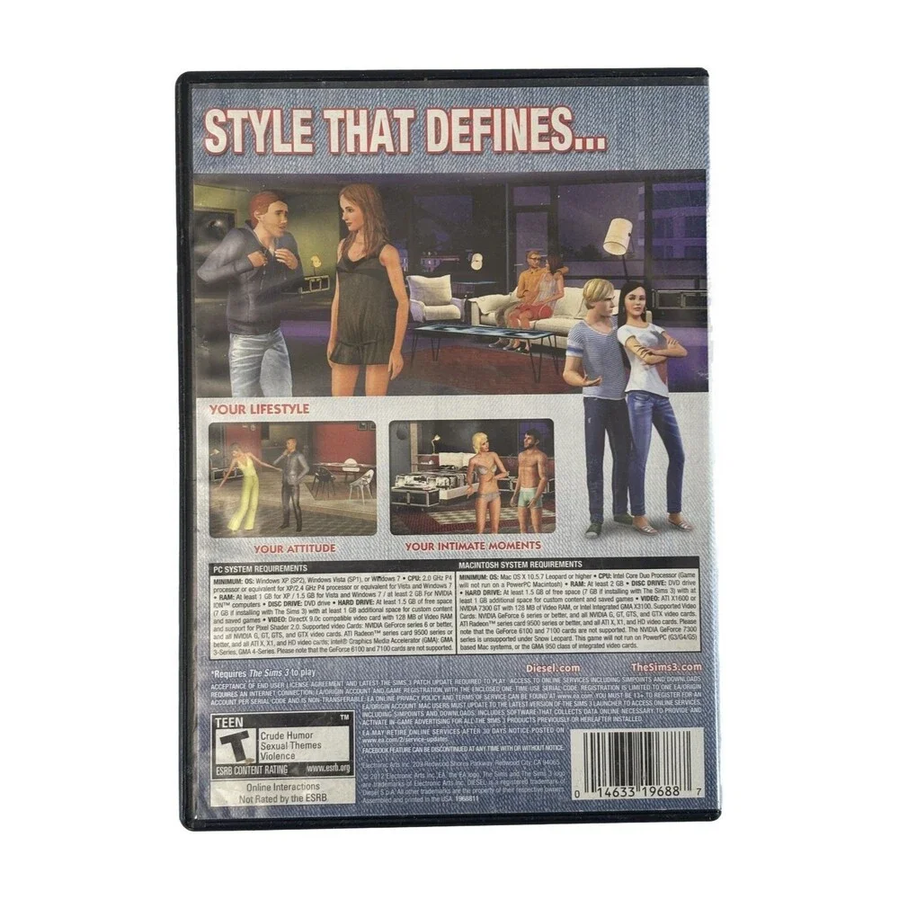 The Sims 3 Diesel Stuff Pack PC Mac Complete in Box